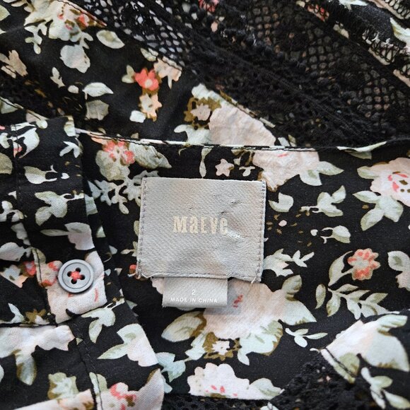 ANTHROPOLOGIE - Maeve Boho black floral blouse with cutout detailing - Picture 12 of 12